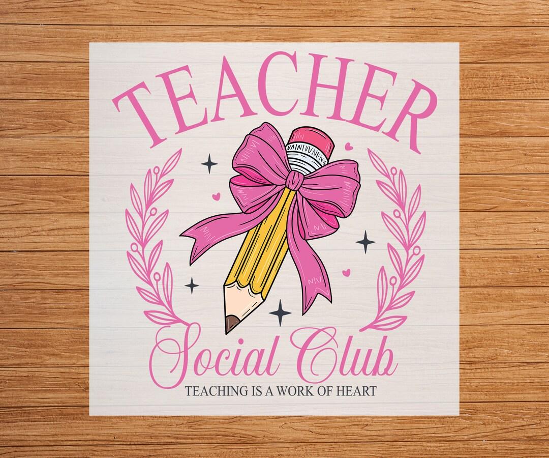 Kneaotoaji Teacher Wooden Sign Gifts - Teacher Office Decor, Teacher Appreciation Gifts, Inspirational Teacher Social Club Wooden Box Signs for Office Tabletop Shelf Desk Decor 5x5 Inch
