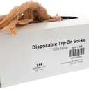 203 Brands New Disposable Try On Socks - Beige Tan Footies (Beige)