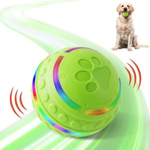 Interactive Dog Toys Ball for Small & Medium Dogs, Durable Chew Toy for Aggressive Chewers, Automatic Rolling Dog Balls with Silicone Cover(Diameter 3.15 inches)