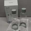 Mysoda Carbonating Bottles 2Pck 1L - Compatible with MySoda and any brands - Quick-Lock Reusable Bottles - Lid and Base Made of Wood Composite - BPA Free - White