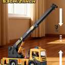 Large Crane Truck Toy with Extendable Crane Arm, Lights & Siren Sounds, Assemble & DIY Truck Engineering Vehicle Toy for Boys Girls Christmas Birthday Gifts Kids Toys for 3 4 5 6 7 8 Years Old
