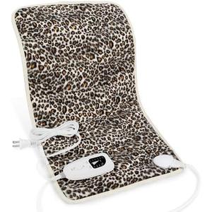 Deepsoon Heating Pad,Electric Heating Pads for Back,Neck,Abdomen,Moist Heating Pad for Shoulder,Knee,Arms,Legs,Dry/Moist Heat & Auto Shut Off,Christmas Gifts for Men and Women,Leopard Print,24x12 Inch