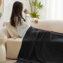 Love's Cabin 100% Cotton Muslin Blanket, 6 Layer Lightweight Breathable Gauze King Size Blanket 108 x 90 Inches, Soft Summer Blanket for Bed, Black
