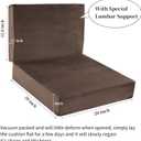 HOMBYS Foam Recliner Chair Cushions for Elderly, 4" Thick Chair Pads with Back Support for Office, Non-Slip Medium Firm Seat Cushion with Lumbar Pillow (Brown,13" Backrest)