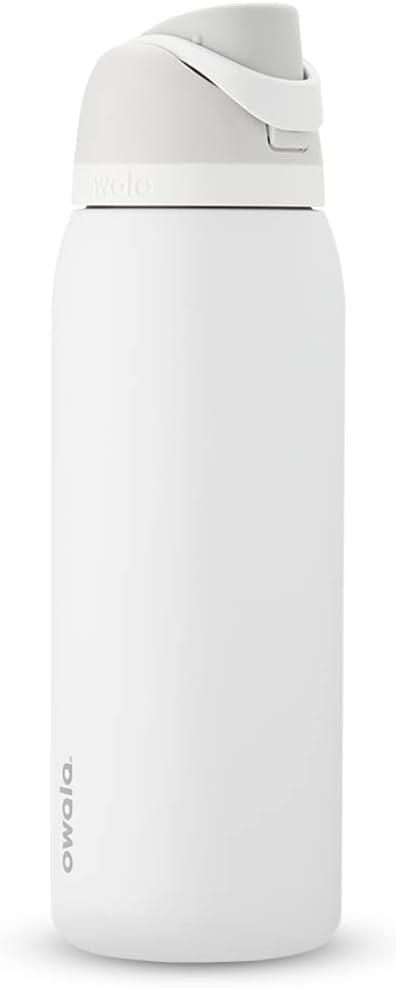 FreeSip Insulated Stainless Steel Water Bottle with Straw for Sports, Travel, and School BPA-Free Sports Water Bottle, 40 oz, Shy Marshmallow (40 Ounces, Shy Marshmallow)