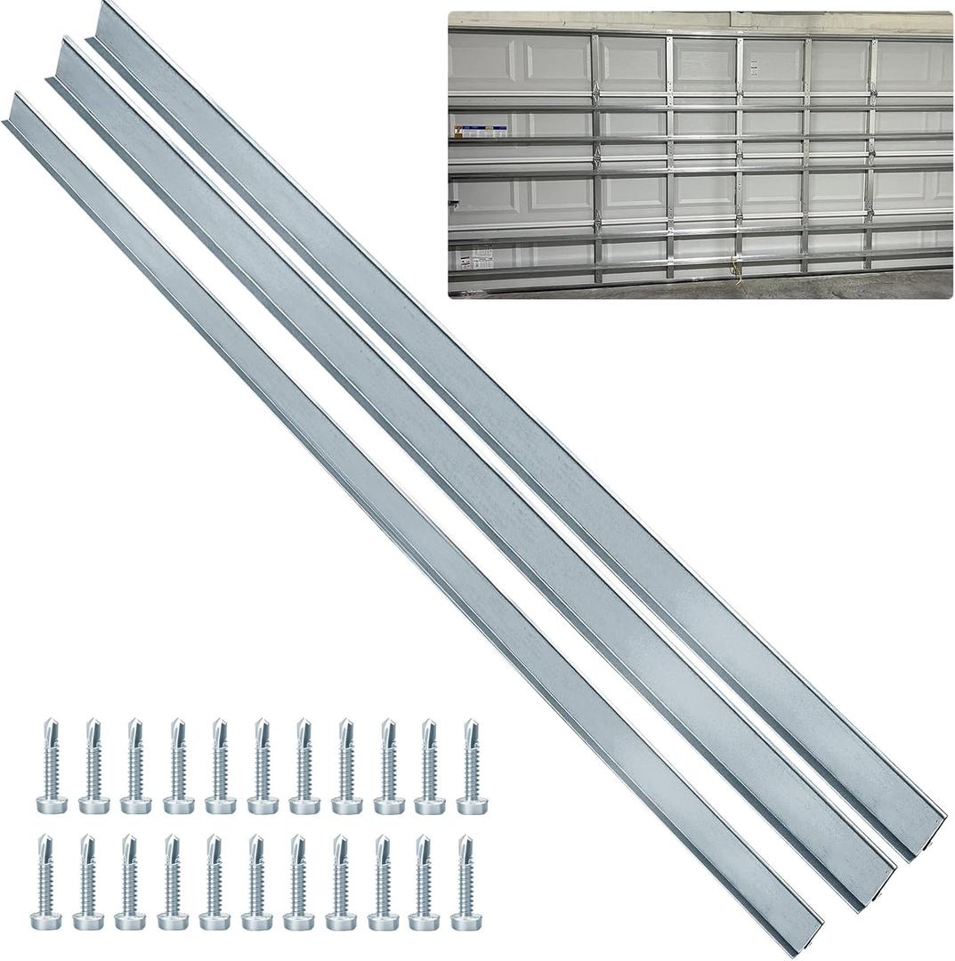 LAJIAOZ Heavy Duty Garage Door Reinforcement Struts - Ultimate Hurricane, Storm, Snow, and Wind Protection, Garage Door Braces, Reinforcement Kit, DIY & Professional Installation(8FT Garge Door Strut)