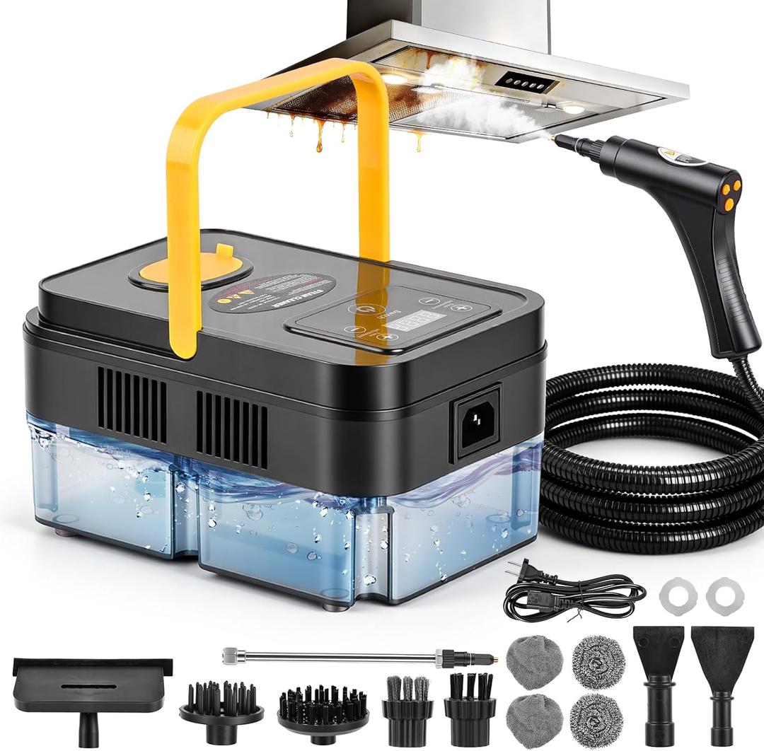 Steam Cleaner 1500W 15s Fast Heat, Handheld Multi-Surface Steam Cleaner for Home with 6 Settings, 40.58oz Tank & 16 Accessories for Deep Cleaning Floors, Tile, Grout, Kitchen, Car, And Home