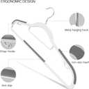 60 Pack Heavy Duty Plastic Hangers, Non Slip Clothes Hangers with Rubber Pads and 360 Hook - Thin Space Saving Hanger, Closet Organizer for Shirt, Pants, Suit, Skirt,Coat - Gray