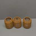 Glooglitter 3 Pack Rattan Lamp Shades, Boho Macrame Handwoven Rope Covers for Pendant Lights Floor Table Lamp Small Cylinder Woven Lampshade Set 4.92"×5.91"for Living Room Bedroom Decor