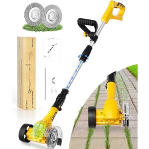 Cordless Crack Weeder Compatible for Dewalt 20V 60v Battery (NO Battery), Electric Crack Weeder Tool with Wire & Nylon Blush, for Patio Sidewalk Driveway Garden Paver Cleaning (Bare Tool)