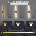 LED Wall Sconces with Remote Control, 5 Colors 3000K-6500K & Dimmable, Hardwire Wall Light with Timer & Night Light, LED Black Wall Lamps for Living Room, Bedroom, 27.55 Inch (1 Pack)