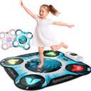 Kidzlane Light Up DJ Dance Mat for Kids - Bluetooth & AUX Compatible - 3 Fun Arcade Games with 5 Difficulty Levels - Detachable Discoball & Fairytail - Adjustable Volume - Ages 6+