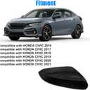 Priprilod Right Passenger Side Mirror Cap Cover Compatible With Honda Civic 2016 2017 2018 2019 2020 2021 Glossy Black #76201-TBA-A11ZF 76201-TBA-A21ZG