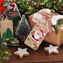 7 x Christmas Tags for Gifts, 15 Designs Kraft Paper Christmas Gift Tags with String Hanging Name Tag Labels for Christmas Gift Wrap, DIY Arts and Crafts, Christmas Party(2 x 3.5 Inch)