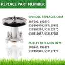 187292 587819701 Spindle Assembly with 195945 Pulley for 42" 46" 48" 54" Mower Decks Fit for Husqvarna YTH22V46 YTH24V48 YTH24k54, Craftsman YS4500, YT4000, Replaces OEM 532187292 587819701