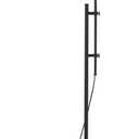 Antho Height-Adjustable Floor Lamp with Glass Shade in Blackened Bronze/Seeded