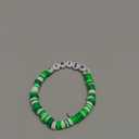 24 Pcs St. Patrick's Day Bracelet for Women Clay Lucky Irish Shamrock Beaded Bracelets Bulk for Party Decor Gifts