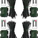 ZAIYW 4 Pack String Lights Battery Operated, Total 66Ft 200 LED Christmas Lights with Remote Timer 8 Modes Fairy String Lights Dark Green Wire for Garland Patio Garden Xmas Tree Decor (Cool White)