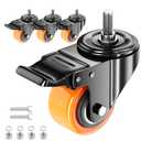 Stem Caster Wheels 2 inch Heavy Duty, Swivel Threaded Stem Mount Casters Set of 4 with American Size UNC 1/4"-20 x 1