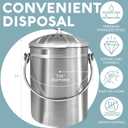 EPICA Countertop Compost Bin Kitchen | 1.3 Gallon | Odorless Composting Bin with Carbon Filters | Indoor Compost Bin with Lid | Stainless Steel Kitchen Composter for Food Scraps & Waste Recycling (silver)