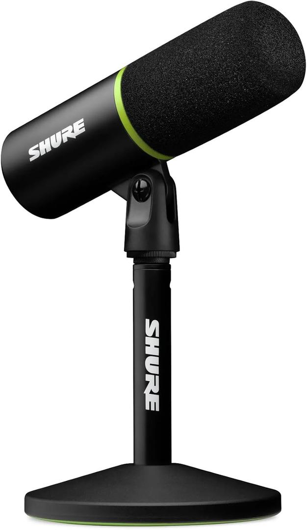 Shure MV6 Gaming Microphone  Dynamic USB Mic for PC Gaming & Streaming with Tap-to-Mute, Noise Cancellation, Desktop Stand & 3.5mm Headphone Monitoring, Black (300.5625 cubic inches)