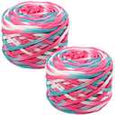 SIMEIQI 2 PCS 800g T-Shirt Yarn Elastic Fabric Crochet for DIY Knitting, 130 Yards Spaghetti Thick Knitting Yarn for Hand DIY Bag Basket Cushion Crocheting Projects, Home Decor 11
