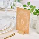 UNIQOOO Elegant Birch Wood Stand |1.2mm Slot, for Wedding Table Number Cardstock, Place Card Holder, Photo Display Stand, Small | for Event Decor, Retail Shop, Cafe Restaurant Menu, Business Card, Name Tag, 12 Pack