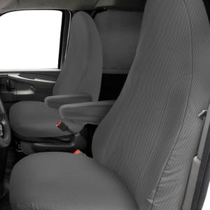 Seat Covers Compatible with 2010-2025 Chevy Express Front Bucket Seats with Opening for Grab Handle on Passenger Side Backrest, NOT for RV Seats (Gray, 2010-2025 Express Front (Knitted))