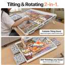 WELGEE 1500 Pieces 2-in-1 Tilting & Rotating Puzzle Board with Drawers and Cover, 35"x27" Portable Spinning Plastic Jigsaw Puzzle Table for Adults, Upgraded Lazy Susan