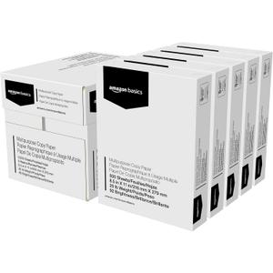 Amazon Basics Multipurpose Copy Printer Paper, 20 lb, 8.5 x 11 Inches, 5 Reams (2,500 Sheets), 92 Bright, White