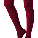SherryDC Women's Cable Knit Thigh High Boot Socks Extra Long Winter Stockings Leg Warmers One Size