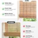 UNISHADES No Drill Cordless Bamboo Roman Shades, 2964 in, Sand Tan | Natural material, Light Filtering, Easy Install