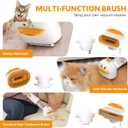 Cat Dog Grooming Vacuum Kit with Brush, Low-Noise Pet Hair Shedding Trimming Grooming for Indoor Cats Dogs, 4 in 1 Pet Vacuuming Groomer for Long or Short Haired Kitten Accessories(White)
