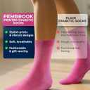 3 x Pembrook Premium Diabetic Compression Crew Socks for Women - Running Socks, Short Compression Socks for Women - 2 Pairs (Large)