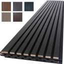NeatiEase Wood Slat Wall Panels, 4-Piece 96" x 12.6", Soundproof & Noise Cancelling, Acoustic Wall Panels (Black)
