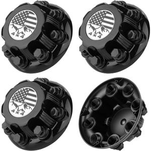 4PCS 8 Lugs Glossy Black Wheel Center Cap Fit for Silverado/Avalanche/Suburban/Express & Sierra/Yukon/Savana 1500 2500 3500 16"/17" Inch Rim Hub Cover OEM Replacement