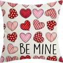 AACORS Valentines Day Pillow Cover 18X18 Inch Colorful Heart Be Mine Decoration Holiday Home Decorative Cushion Case for Sofa Couch Decor AA325-18