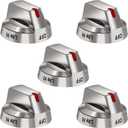 DG64-00473A Burner Control Dial Knob Range Oven Replacement Compatible with Samsung Gas Stove Knob NX58H5600SS NX58F5700WS NX58H5650WS NX58J7750SS NX58M6850SS 5pcs.