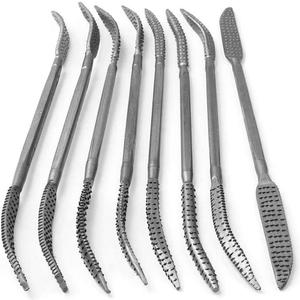 CLAHJQX 8pcs Wood Files and Rasps, Wood Carving Kit, Double Ended Riffler Rasp Set, Special Shaped File Set for Woodworking