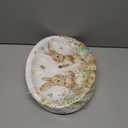 HAKOTI 50Pcs Easter Oval Paper Plates - Easter Decorations Bunny Oval Party Plates Spring Floral Rabbit Tableware Decoration for Birthday,Baby Shower,Spring Holiday Dinner Table Decor