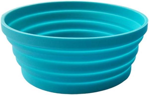 2 x Ecoart Silicone Expandable Collapsible Bowl for Travel Camping Hiking, Blue (1 Pack)