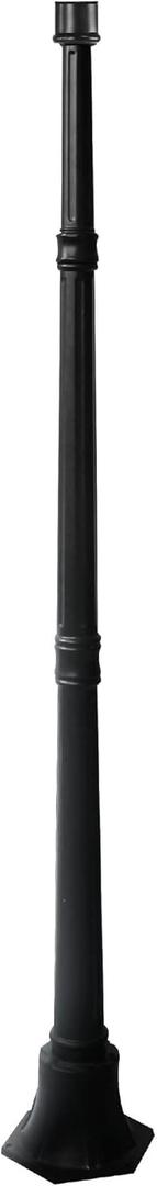 Durable Black Aluminum Lamp Post Base - 63" Height, Powder Coated Matte Black, Compatible with SLP227 & SML556