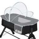 Orzbow Bassinet Cover with Two-Way Zippers & Storage Bag, Bassine Mosquito Net Cover for Bedside Sleeper to Keep Cats Out - Infant from Mosquito Bites and Falling Protection, White