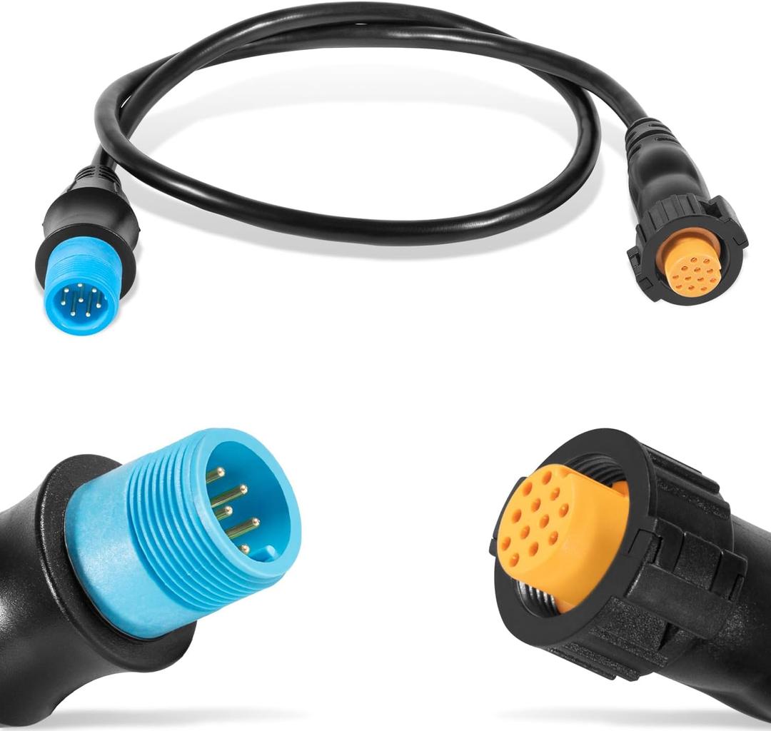 010-12122-10 Adapter, 8-Pin Transducer to 12-Pin Sounder Adapter Cable XID Compatible with Garmin AIRMAR, ECHOMAP Chrip, ECHOMAP UHD, ECHOMAP Ultra, GPSMAP, Striker Transducer and Fish Finder