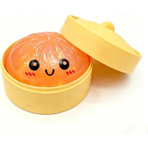 Orange Dumpling Squishies New Mystery Glitter Squishies Dumpling with Box Stress Relief Balls Sensory Toys Desk Squeeze Toys Gift
