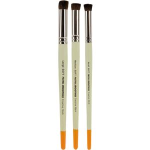 Creative Mark Pastel Smoothies Soft | Set of 3 - Paintbrush for Pastel Blending Bristle & Nylon Hair for Blending on Rough Surfaces Short Handle Lacquered Wood Handles