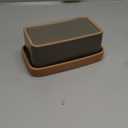 Mora Ceramic Two-in-One Butter Dish with Lid, Covered Butter Crock Container to Leave on Countertop - Large Storage Keeper/Holder for Kitchen, Gifts for Her, Butter Tray For Counter - Sesame Milk