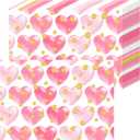 Sweet Hearts Valentine's Day Placemats, 50 Count Disposable Pink Heart Table Mats with Yellow Dots for Anniversary, Wedding Party Dinner Romantic Dining Decor