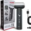 Electric Shaver for Men with Floating Arc 3-Blade, 9000 RPM, Magnetic Head, 1 Hour Fast Type-C Charging can Last for 60 Days, IPX7 Waterproof, Skin-Friendly Blade for Smooth Shaving, Black