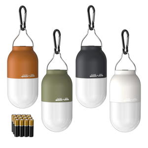 RECHOO Camping Essentials, 4 Pack Camping Lantern for Power Outages, Portable Camping Tent Lights with Clip Hook for Outdoor, Survival Gear for Hurricane, Emergency Supplies (Battery Included)